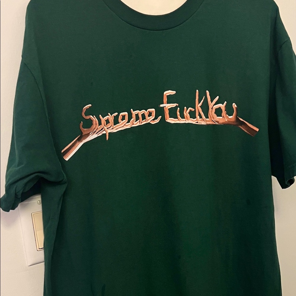 Supreme "F*ck You" Tee in dark green